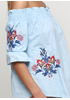 Голубая с орнаментом блузка Moni&co летняя