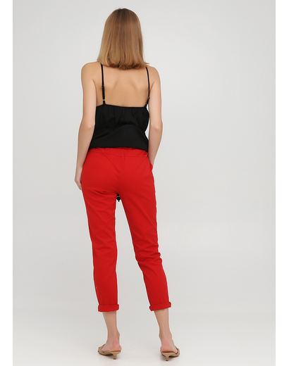 Красные кэжуал летние укороченные, зауженные брюки Moda Italia