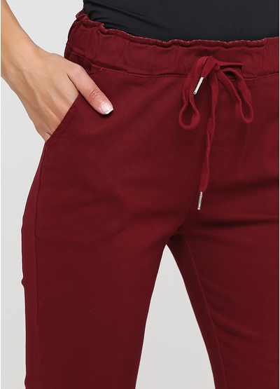 Бордовые демисезонные зауженные брюки Made in Italy