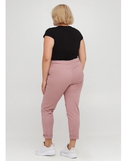 Розово-лиловые кэжуал летние зауженные брюки Moda Italia
