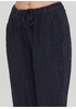 Темно-синие кэжуал летние укороченные, зауженные брюки Made in Italy