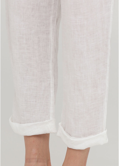 Белые кэжуал летние укороченные, зауженные брюки Made in Italy