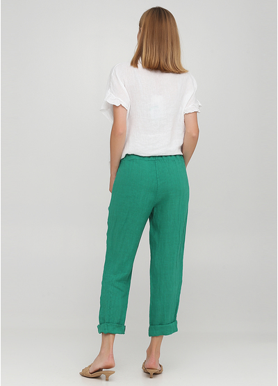Зеленые кэжуал летние прямые брюки Made in Italy