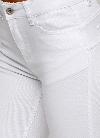 Белые демисезонные скинни джинсы Miss BonBon
