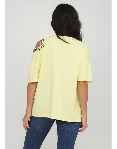 Желтая летняя футболка Made in Italy