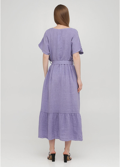 Светло-фиолетовое кэжуал платье клеш Made in Italy однотонное