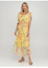 Желтое кэжуал платье Moda Italia с цветочным принтом