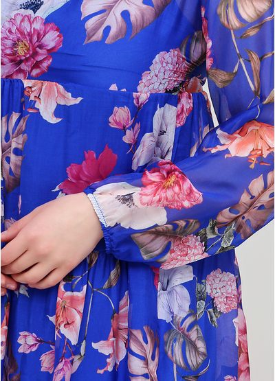 Синя кежуал сукня оверсайз Made in Italy з квітковим принтом