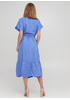 Светло-синее кэжуал платье клеш Made in Italy однотонное