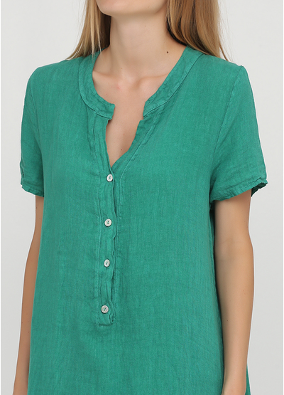 Зеленое кэжуал платье а-силуэт, рубашка Made in Italy однотонное