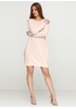 Светло-розовое платье с длинным рукавом Beauty Women однотонное