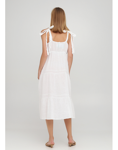 Белое кэжуал платье клеш New Collection однотонное