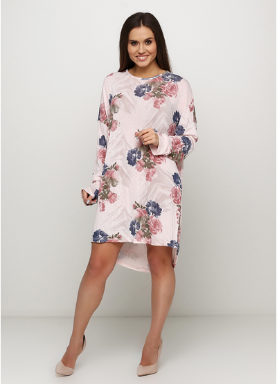 Розовое платье оверсайз Italy Moda с цветочным принтом
