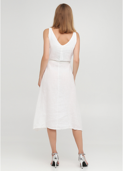 Белое кэжуал платье а-силуэт Made in Italy однотонное