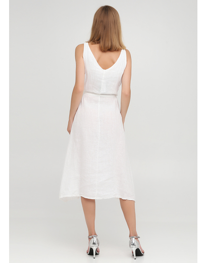 Белое кэжуал платье а-силуэт Made in Italy однотонное