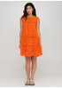 Оранжевое кэжуал платье а-силуэт Onlys однотонное