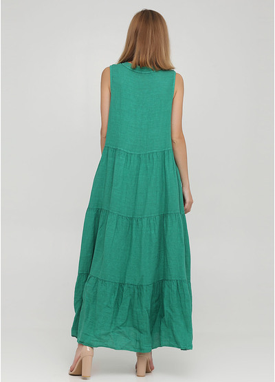 Зеленое кэжуал платье клеш Made in Italy однотонное