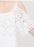 Белое кэжуал платье с открытыми плечами, с открытой спиной Onlys однотонное