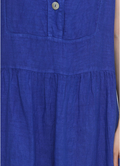 Синее кэжуал платье клеш Made in Italy однотонное