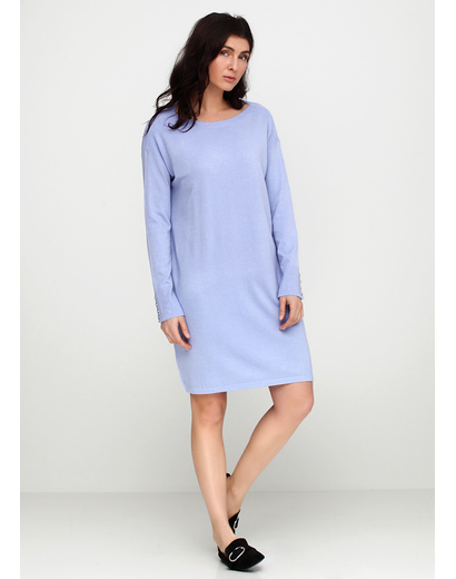 Голубое платье короткое E-Woman однотонное