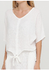 Костюм (блуза, юбка) Made in Italy юбочный однотонный белый кэжуал лен