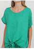 Костюм (блуза, брюки) Made in Italy брючный однотонный зелёный кэжуал лен